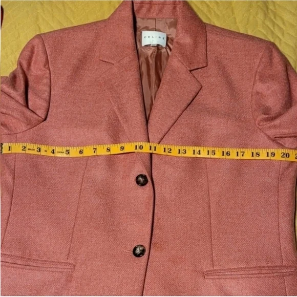 Celine Vintage Cashmere Blazer Coral Pink Size 44 (US 12) - Picture 9 of 13